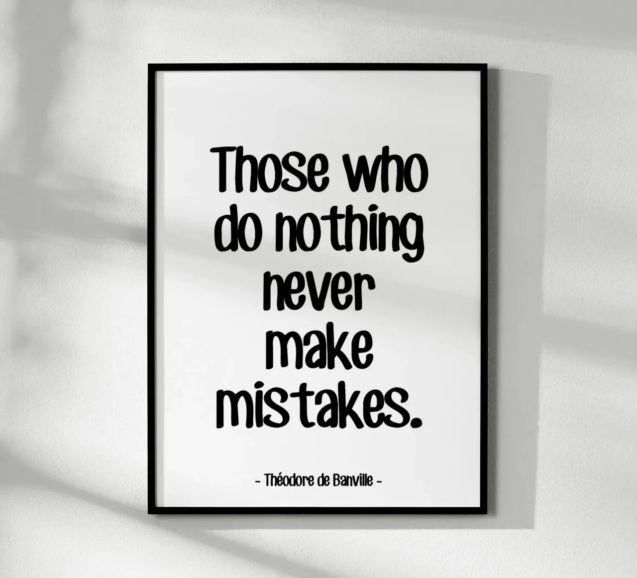 Zitat Motivation von Theodore de Banville Poster mit Aluminium Rahmen von Wall of Words