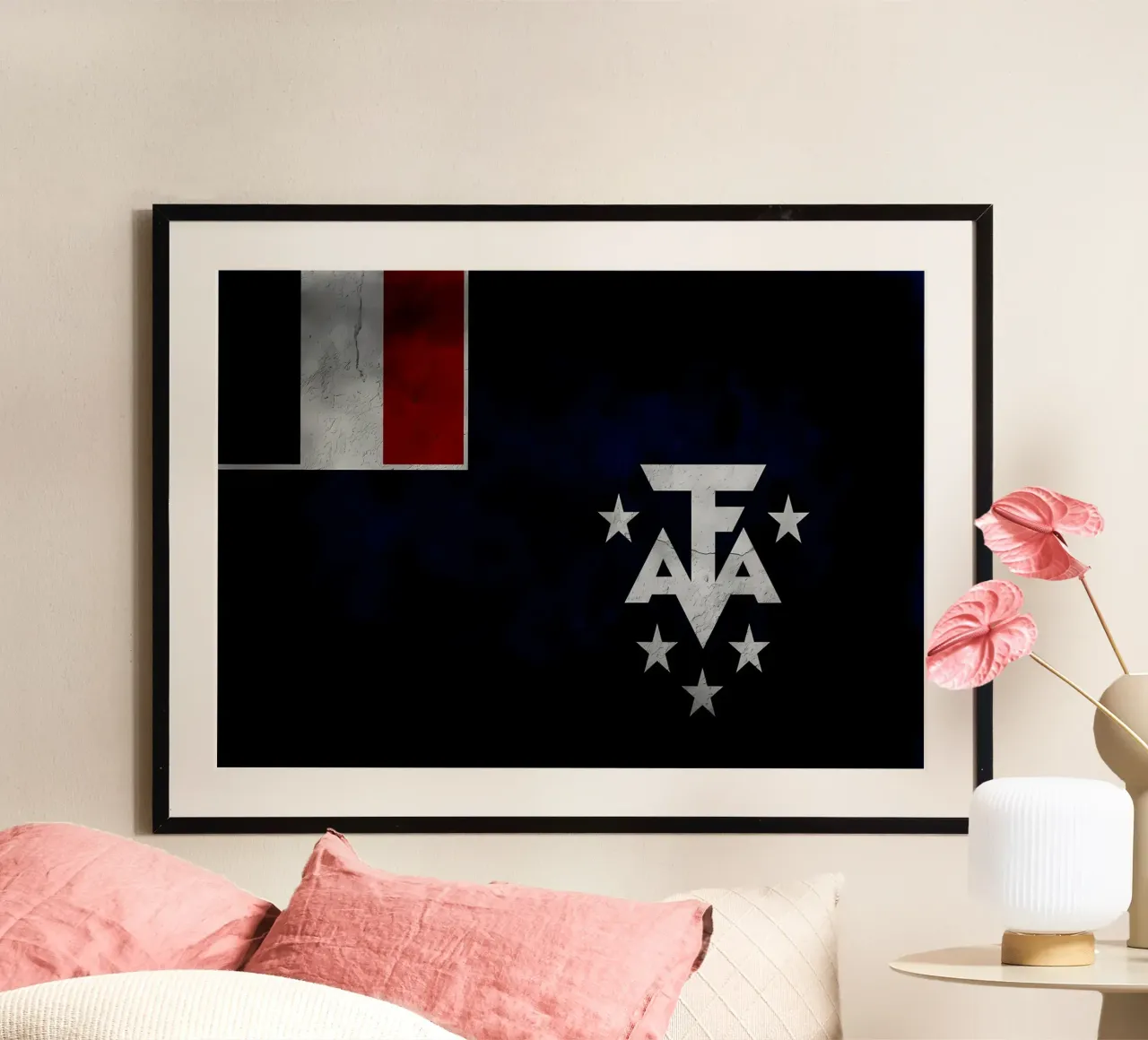 Bandiera d'epoca del Sud francese poster con telaio in plastica da Joshua A Holmes