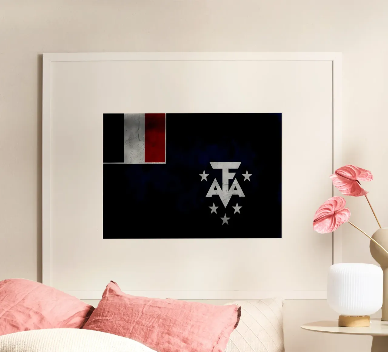 Bandiera d'epoca del Sud francese poster con telaio in plastica da Joshua A Holmes