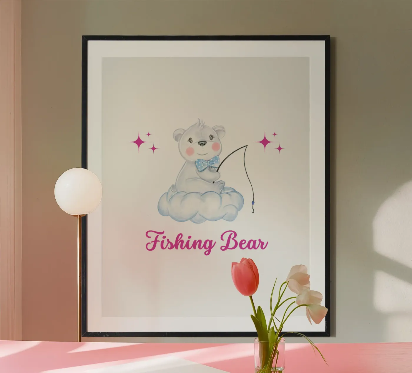 fishing bear poster by khoailang