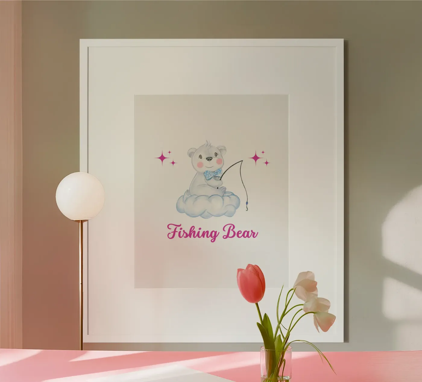 fishing bear poster by khoailang