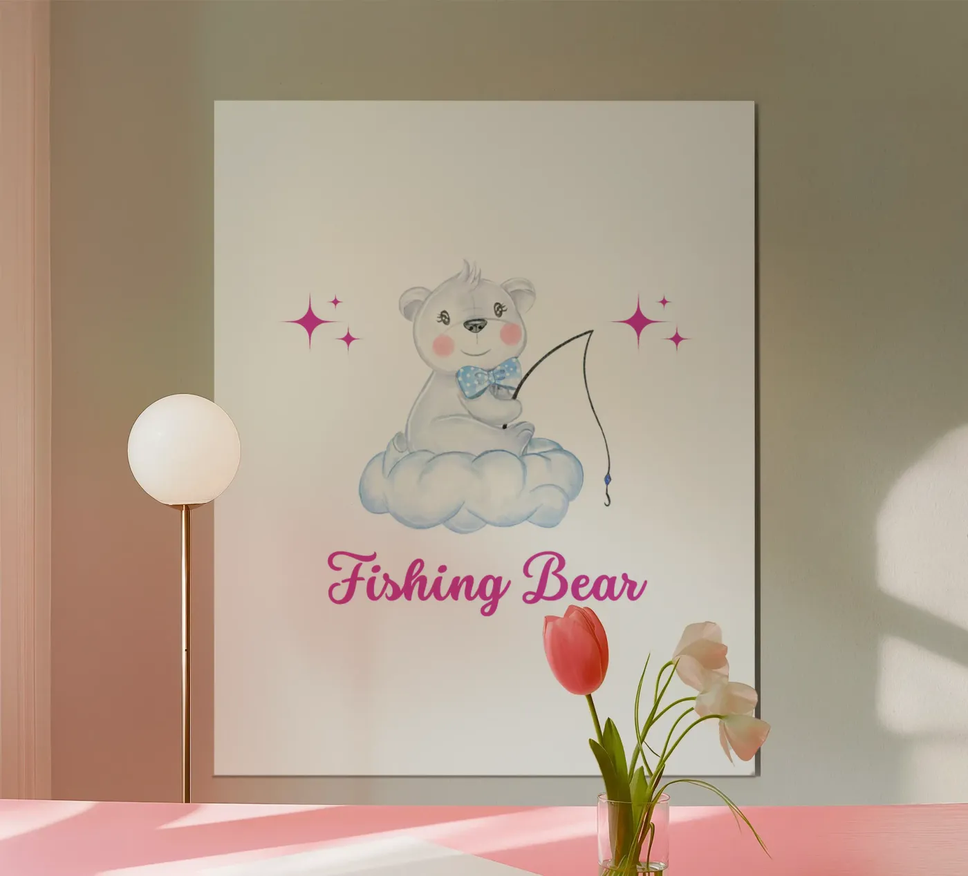 fishing bear poster by khoailang