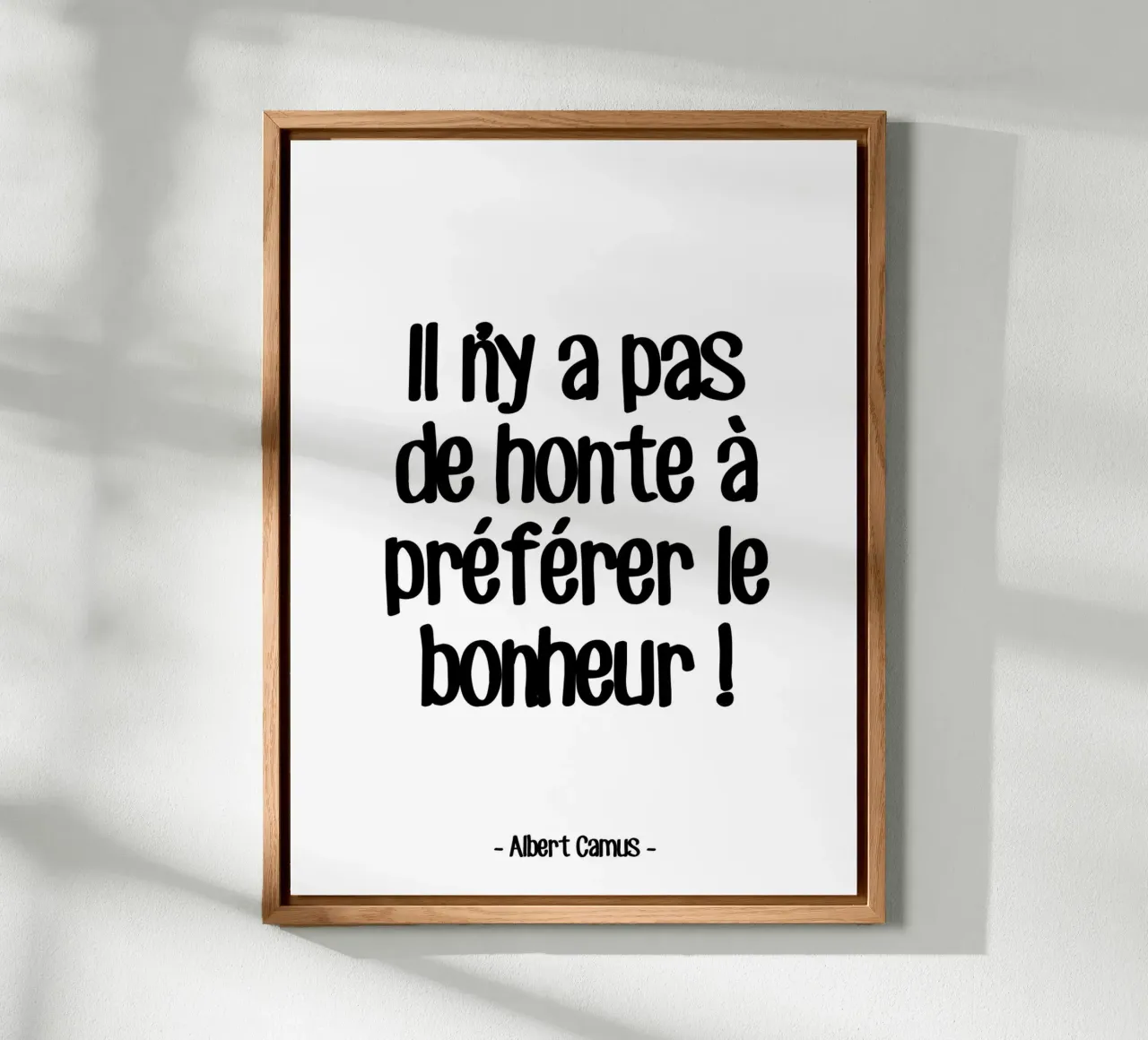 Felicità citazione di Albert Camus alluminio dibond da Wall of Words
