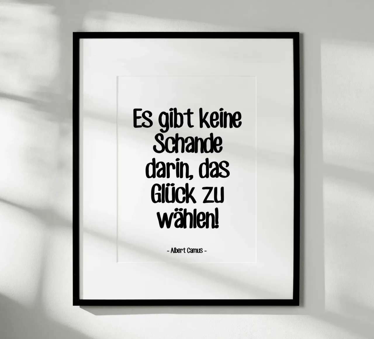 Felicità citazione di Albert Camus carta hahnemühle da Wall of Words