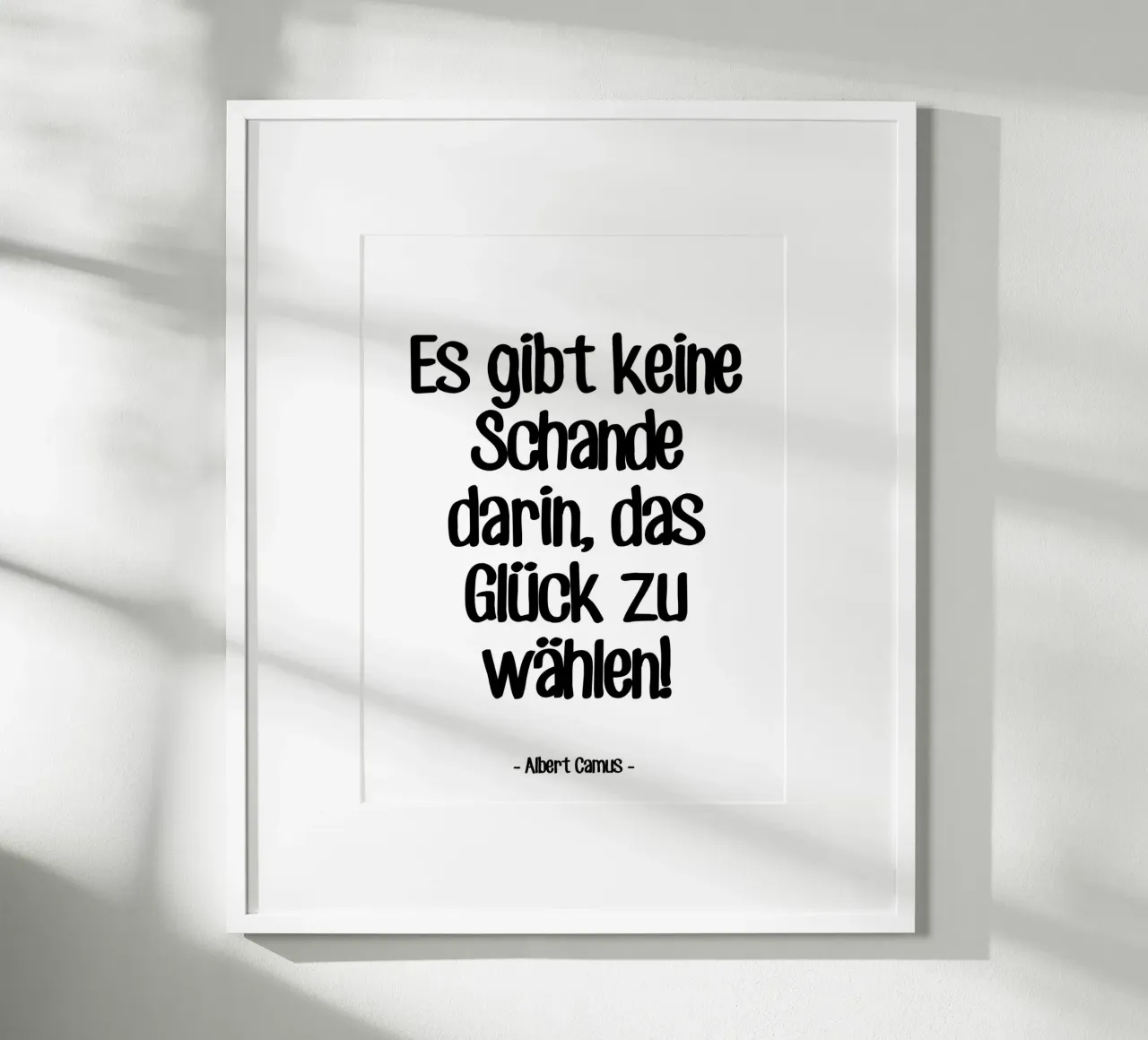 Felicità citazione di Albert Camus carta hahnemühle da Wall of Words