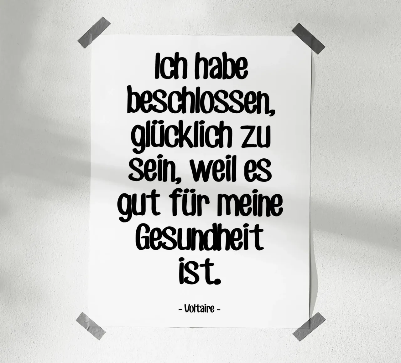 Citation Bonheur de Voltaire poster de Wall of Words