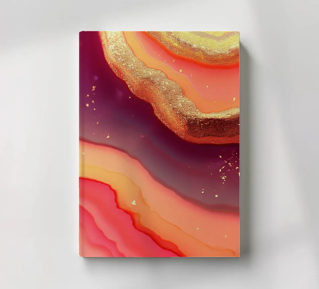 Hot Pink & Orange Agate Texture notebook by Gemstone Textures