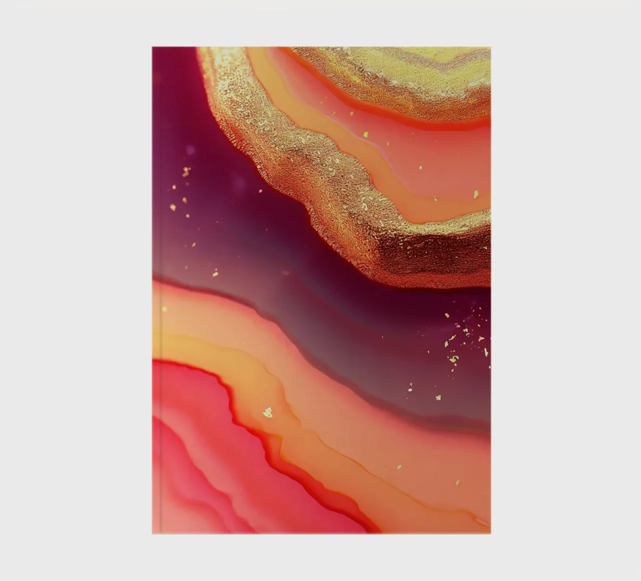 Hot Pink & Orange Agate Texture notebook by Gemstone Textures