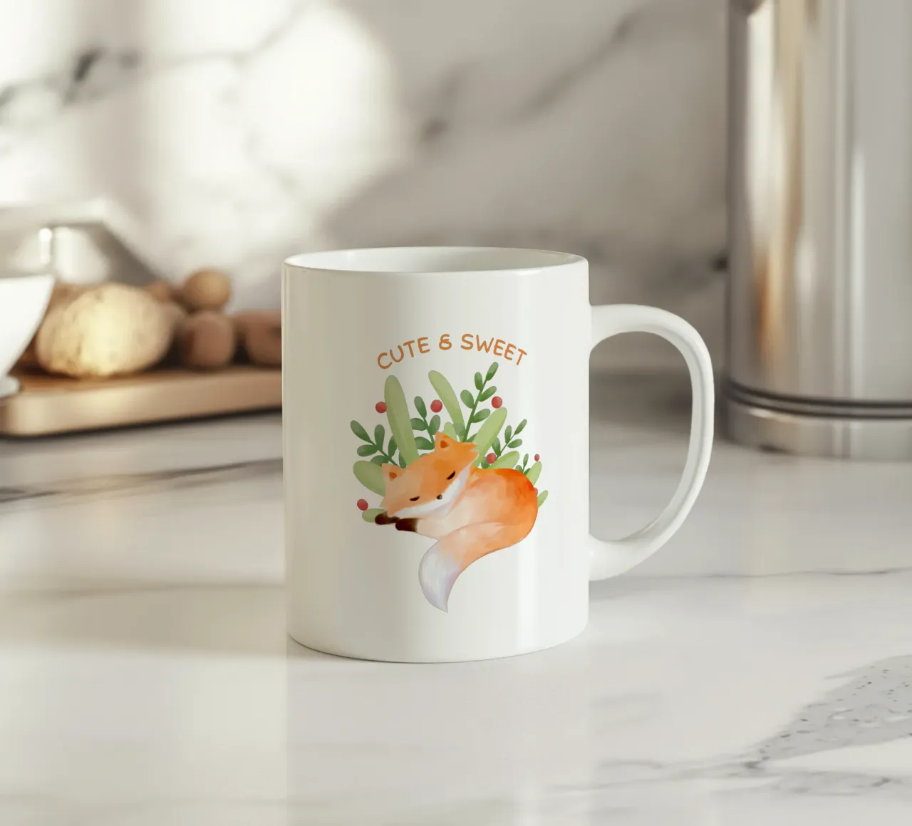 fox cute and sweet kid ceramic mug by khoailang