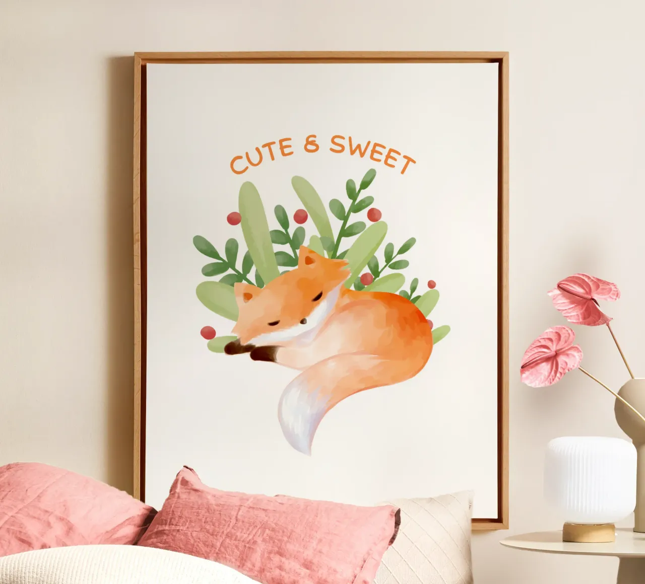 fuchsiges und süßes Kind Leinwand mit Schattenfugenrahmen von khoailang