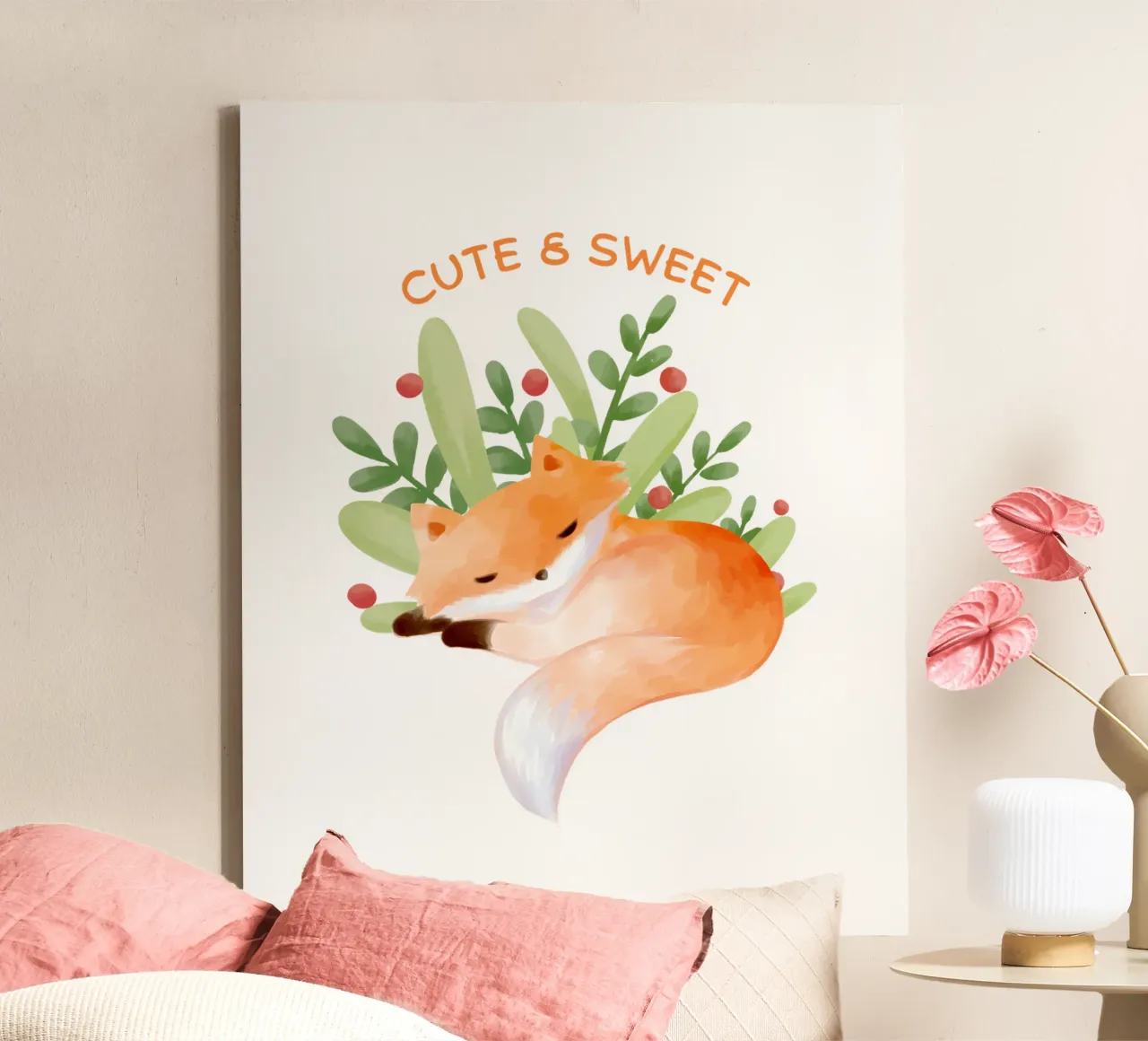fuchsiges und süßes Kind Leinwand mit Schattenfugenrahmen von khoailang