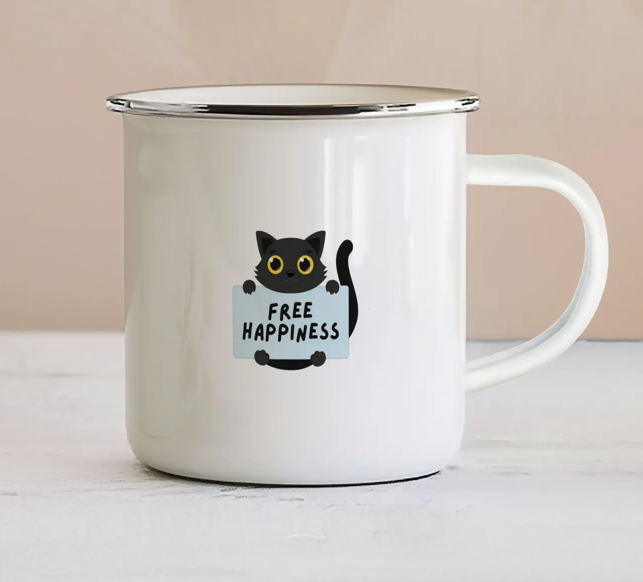 felicità libera tazza in smalto da khoailang