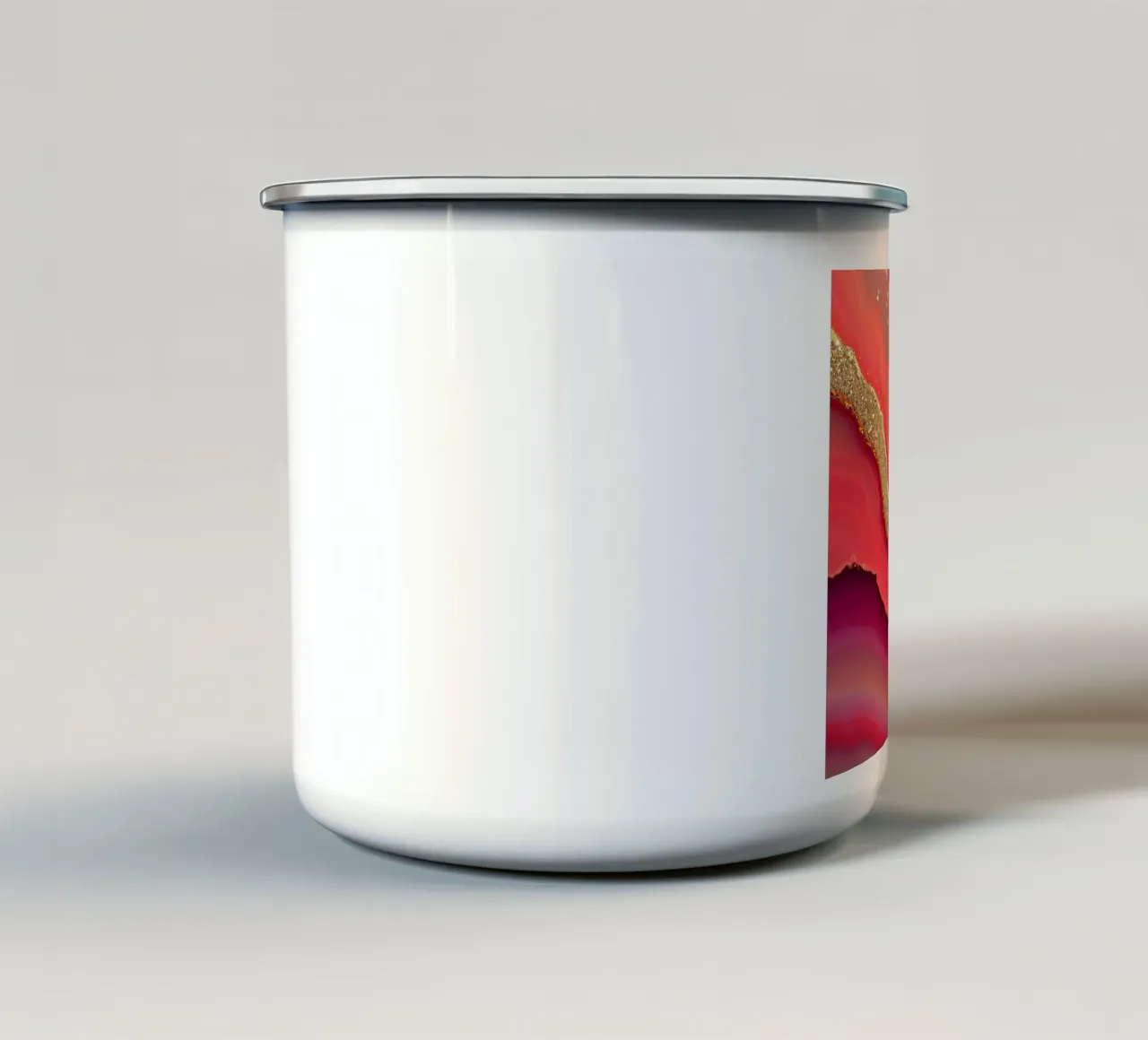 Agata rosa caldo e arancione tazza in smalto da Gemstone Textures