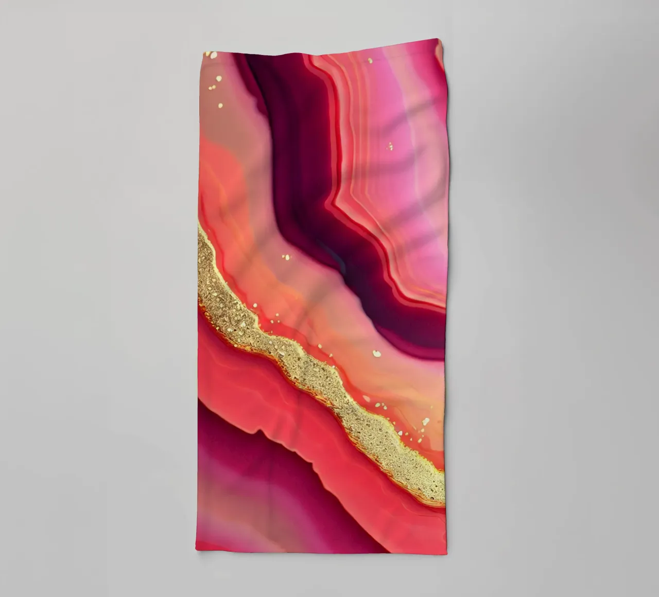 Texture d'agate rose vif et orange serviette de bain de Gemstone Textures