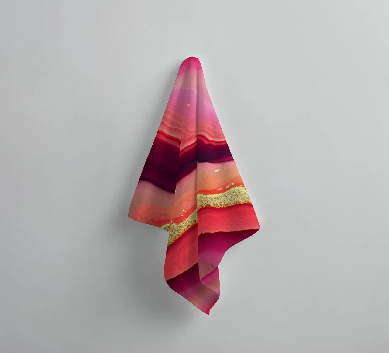 Texture d'agate rose vif et orange serviette de bain de Gemstone Textures