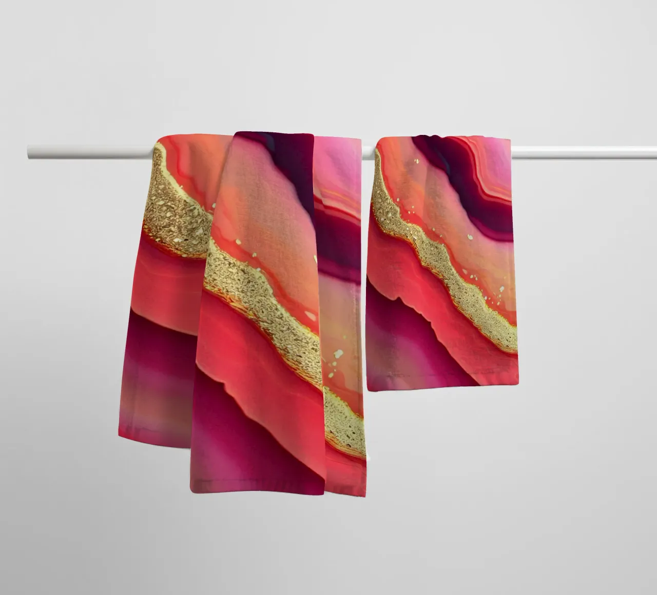 Texture d'agate rose vif et orange serviette de bain de Gemstone Textures