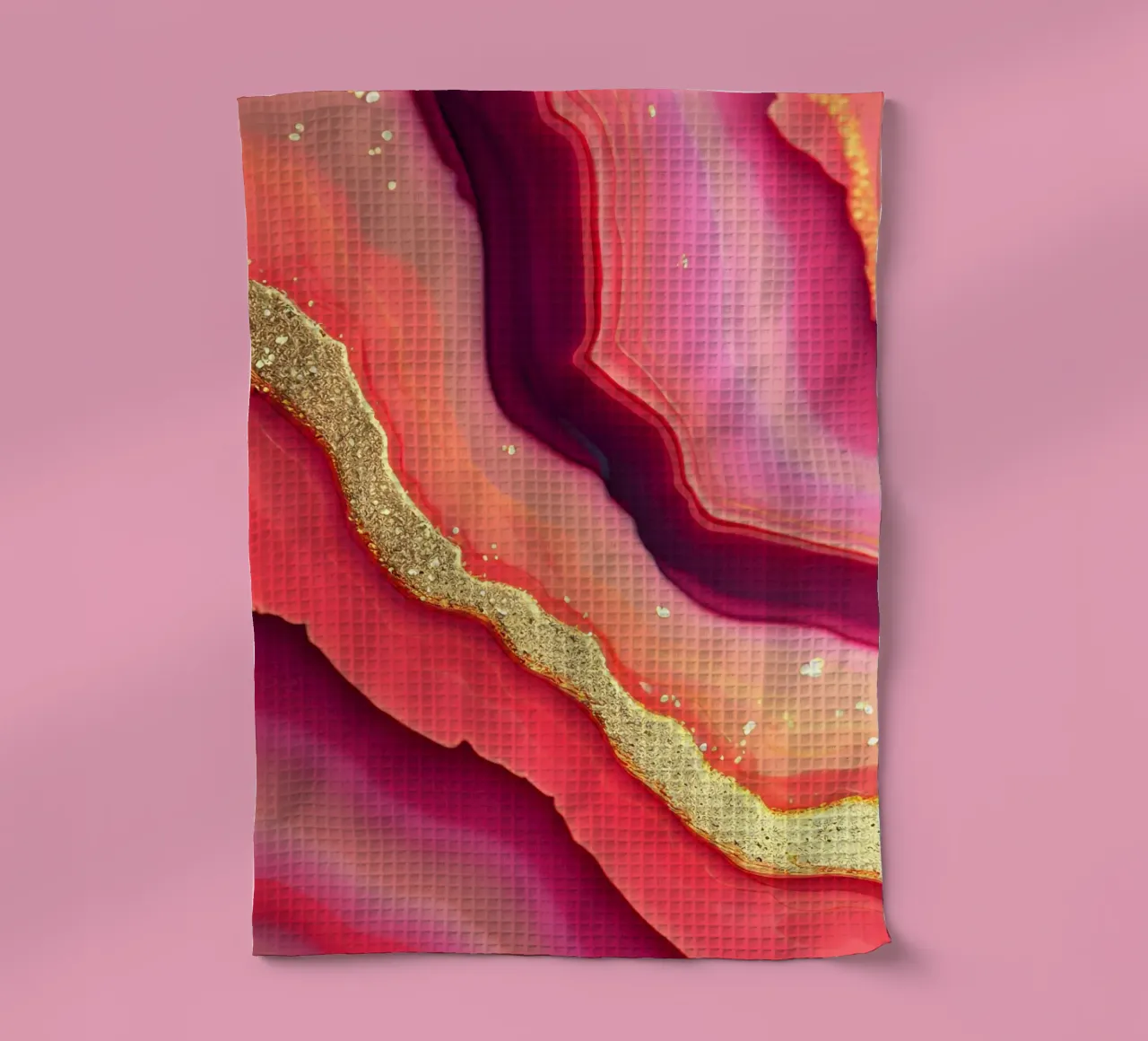 Hot Pink & Orange Achat Textur Geschirrtuch von Gemstone Textures
