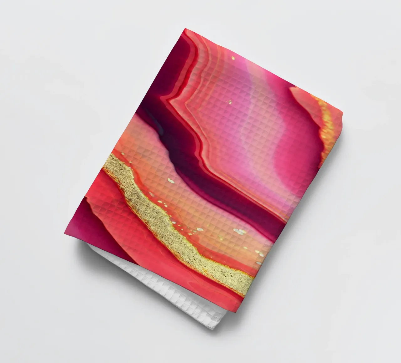 Hot Pink & Orange Achat Textur Geschirrtuch von Gemstone Textures