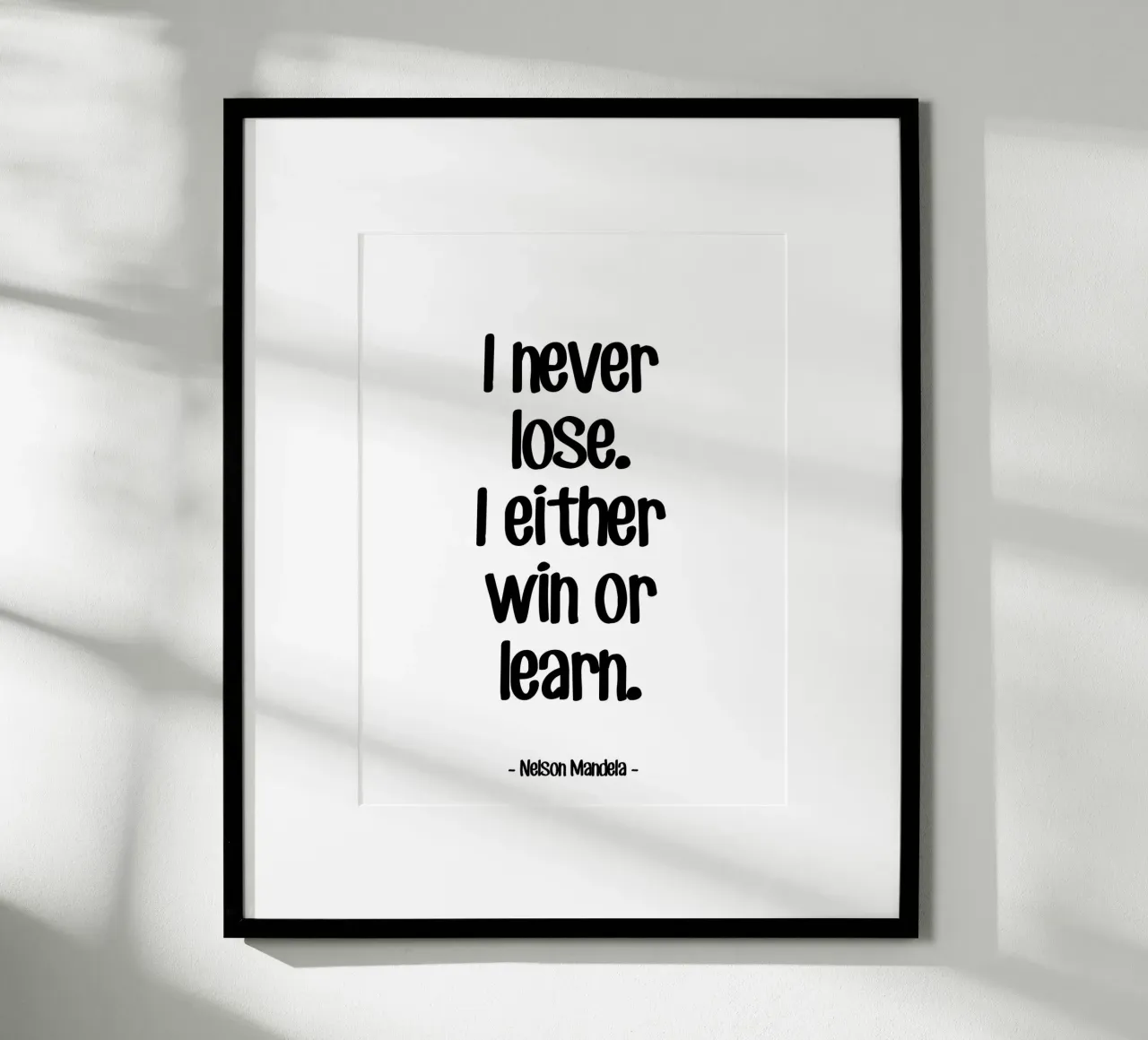 Citazione Motivazione di Nelson Mandela poster con telaio in alluminio da Wall of Words