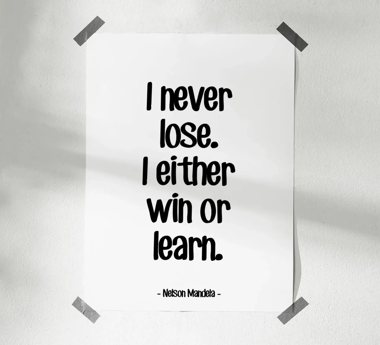 Citazione Motivazione di Nelson Mandela poster con telaio in alluminio da Wall of Words