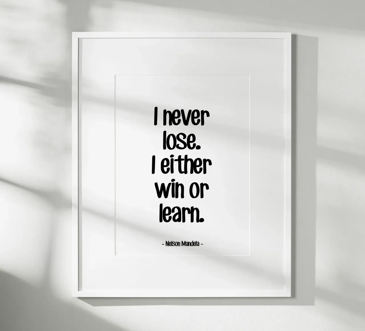 Citazione Motivazione di Nelson Mandela poster con telaio in alluminio da Wall of Words