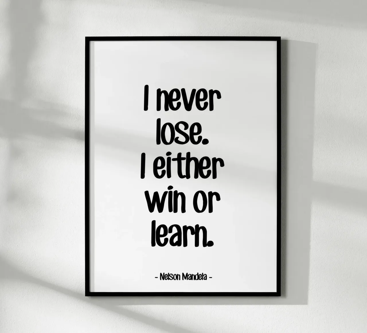 Citazione Motivazione di Nelson Mandela poster con telaio in alluminio da Wall of Words