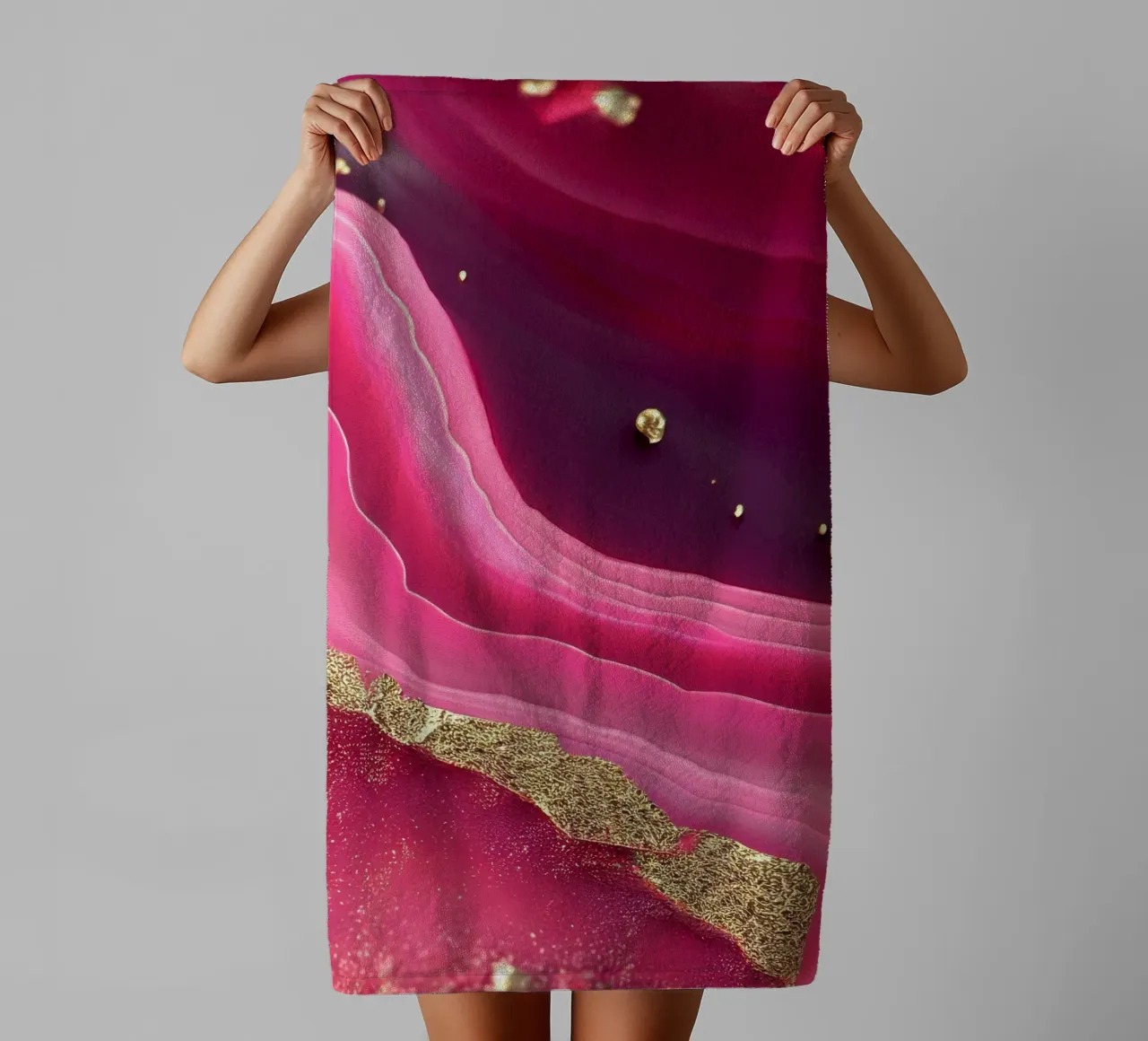 Texture d'agate rose vif serviette de bain de Gemstone Textures