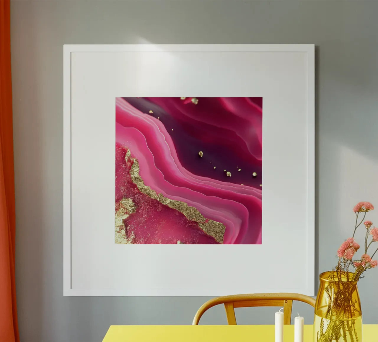 Hot Pink Agate Texture poster by Gemstone Textures