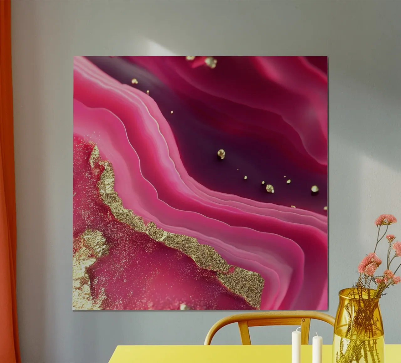Hot Pink Agate Texture poster by Gemstone Textures