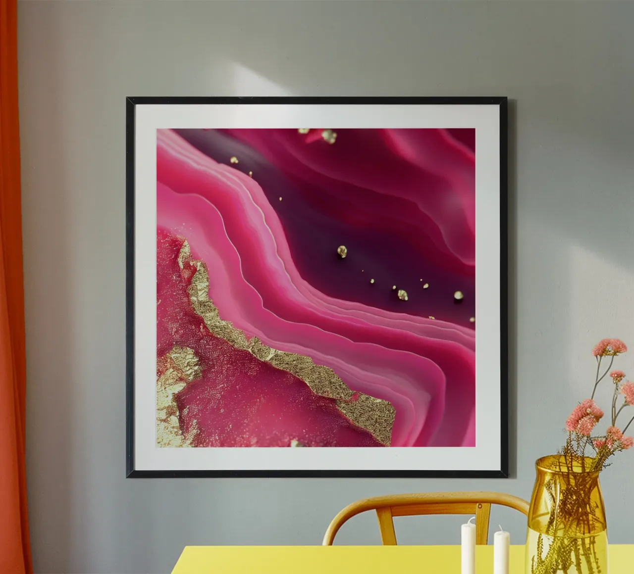Hot Pink Agate Texture poster by Gemstone Textures