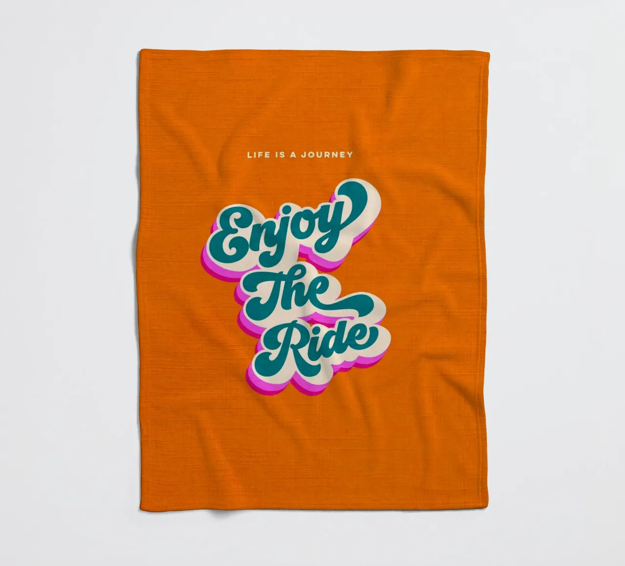 Life is a Journey, Enjoy the Ride • Retro typography fleece blanket by Dominique Vari Words