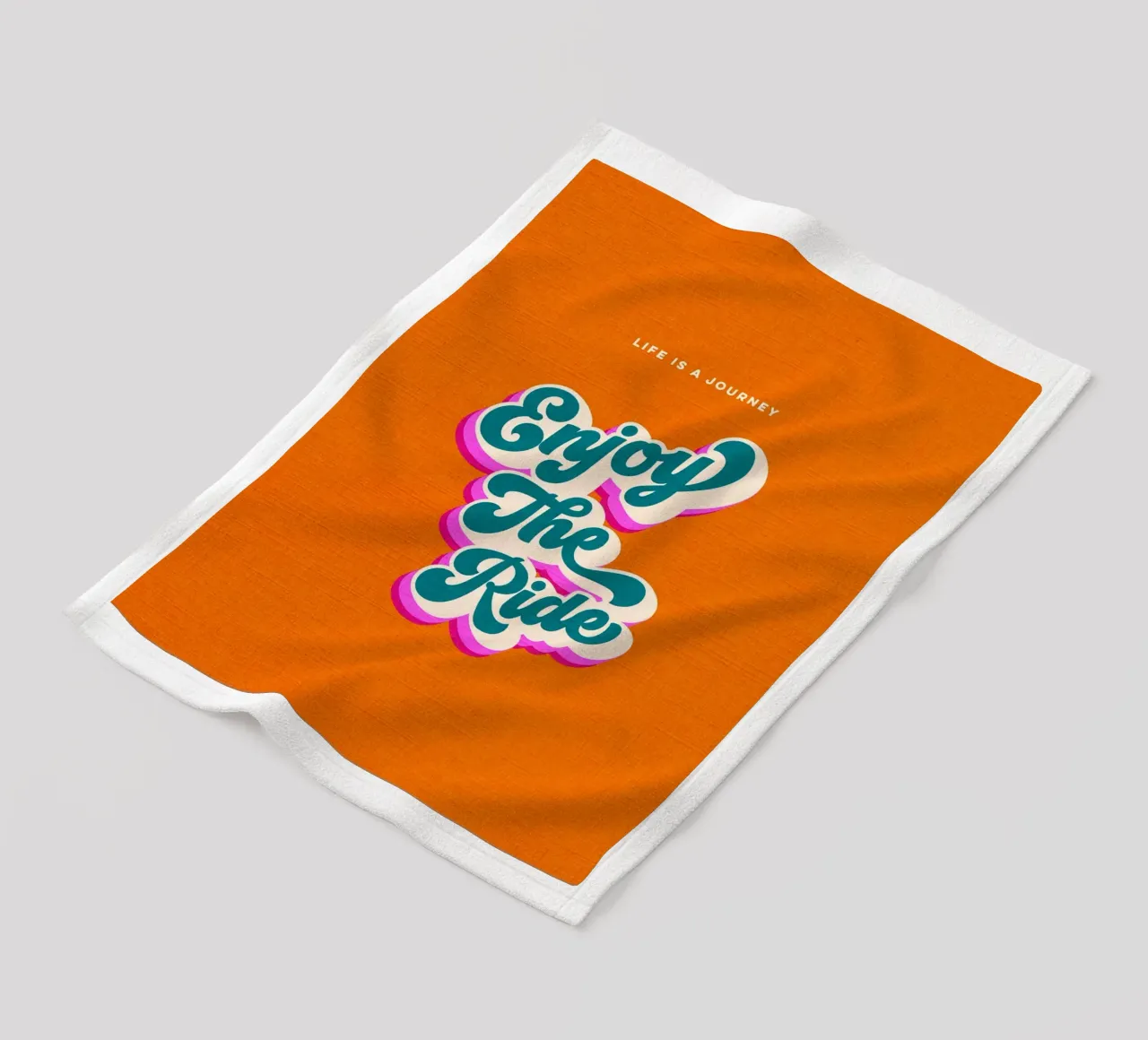Life is a Journey, Enjoy the Ride • Retro typography fleece blanket by Dominique Vari Words