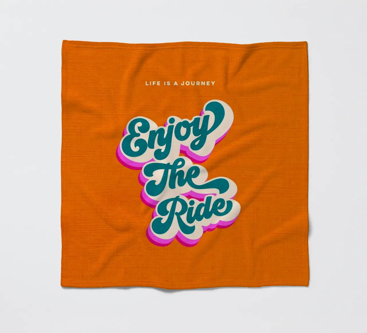 Life is a Journey, Enjoy the Ride • Retro typography fleece blanket by Dominique Vari Words