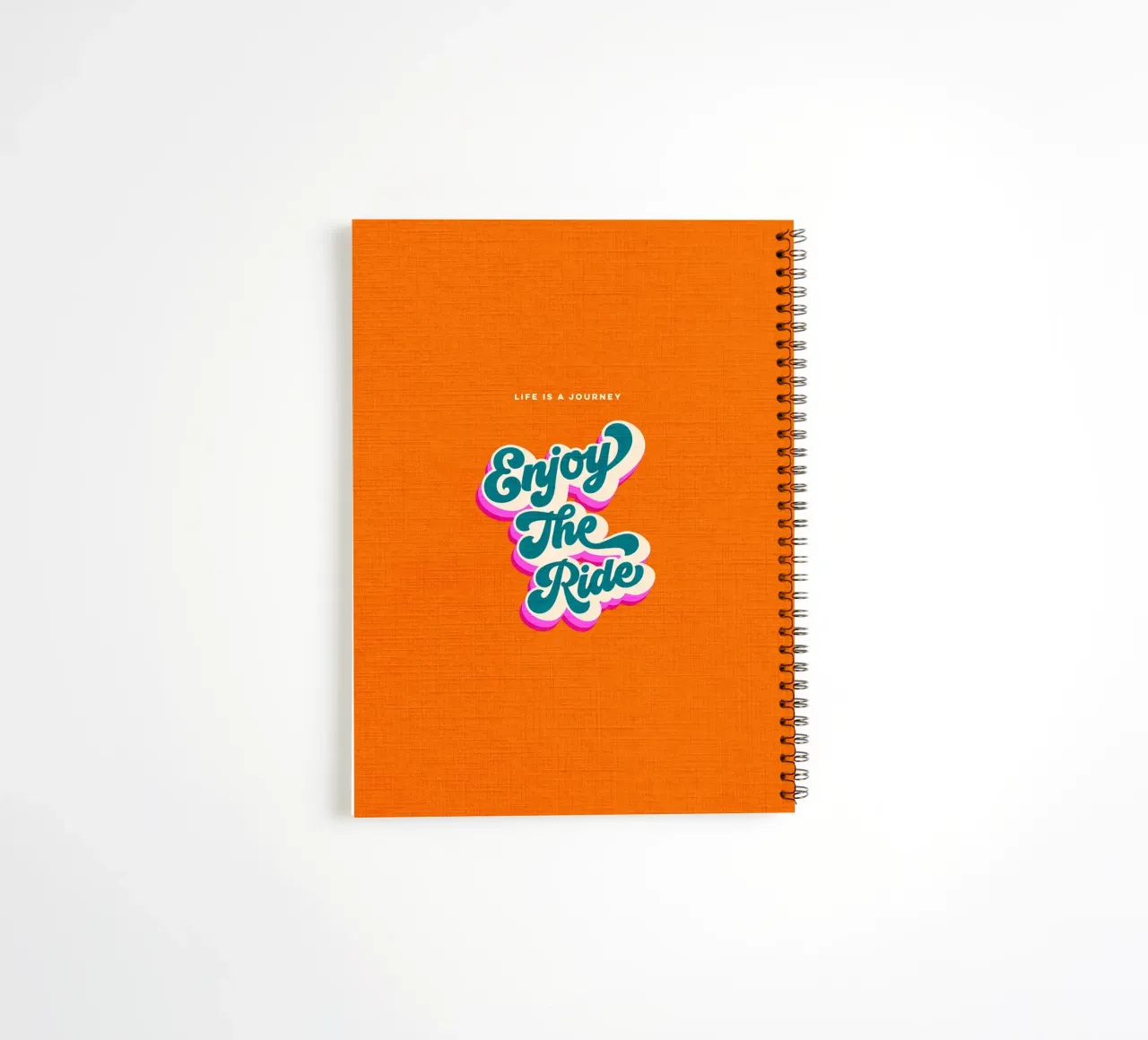 Life is a Journey, Enjoy the Ride • Retro typography spiral notebook by Dominique Vari Words