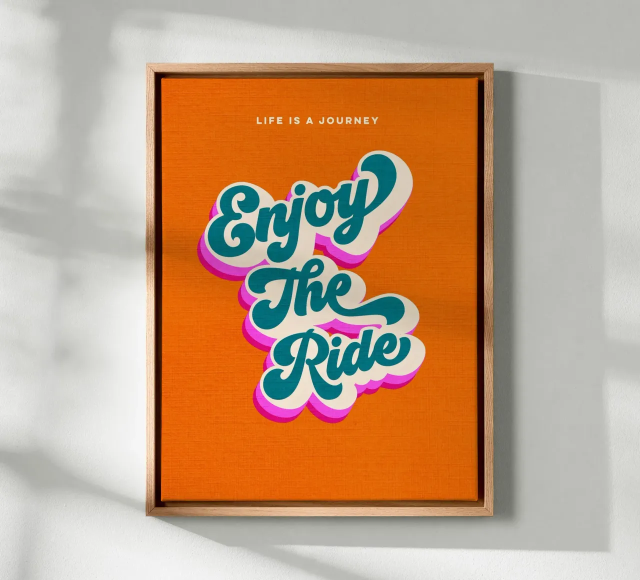 Life is a Journey, Enjoy the Ride • Retro typography canvas by Dominique Vari Words