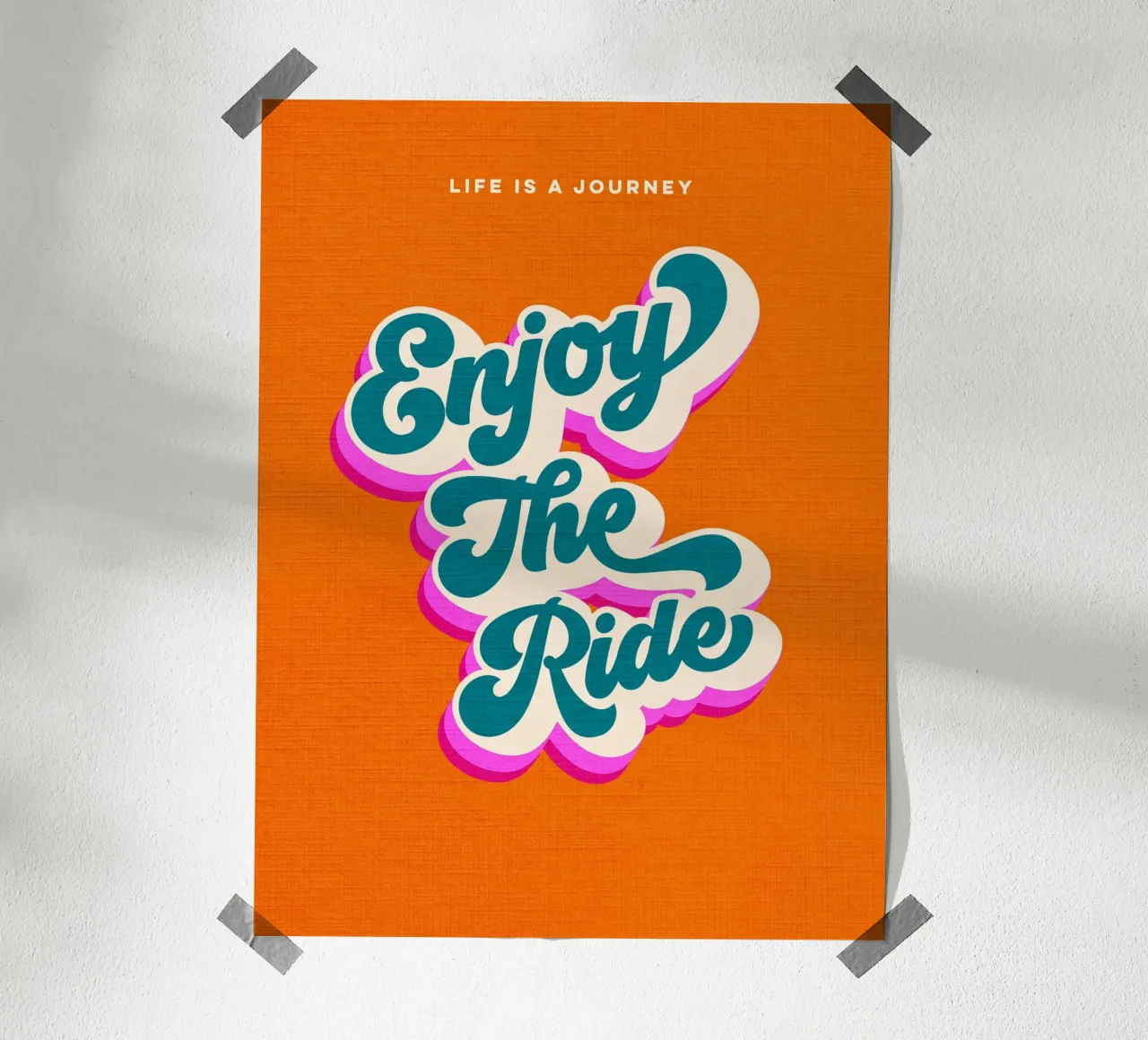 Life is a Journey, Enjoy the Ride • Retro typography hahnemühle by Dominique Vari Words