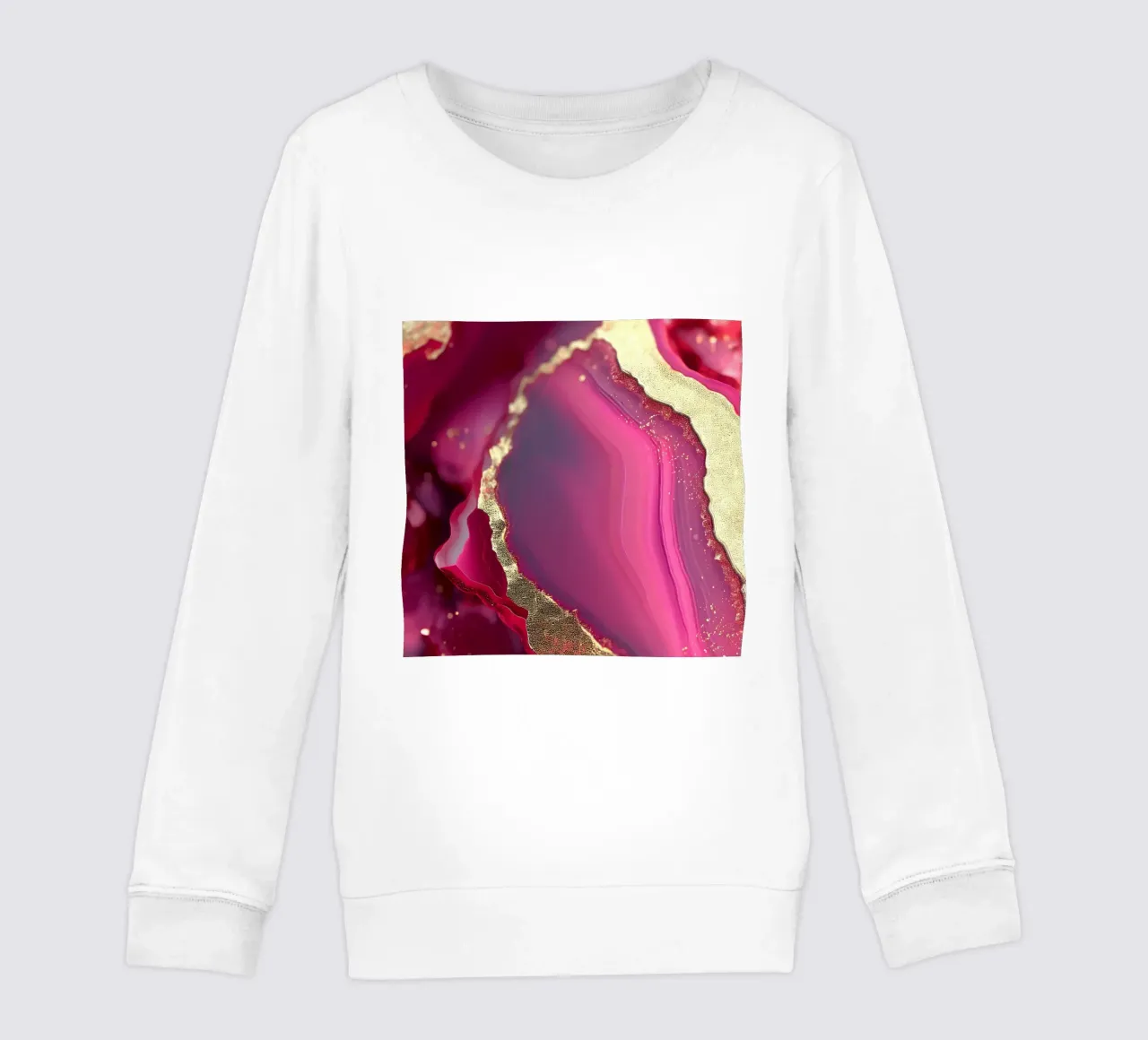 Hot Pink Achat Textur Kinder Sweatshirt von Gemstone Textures