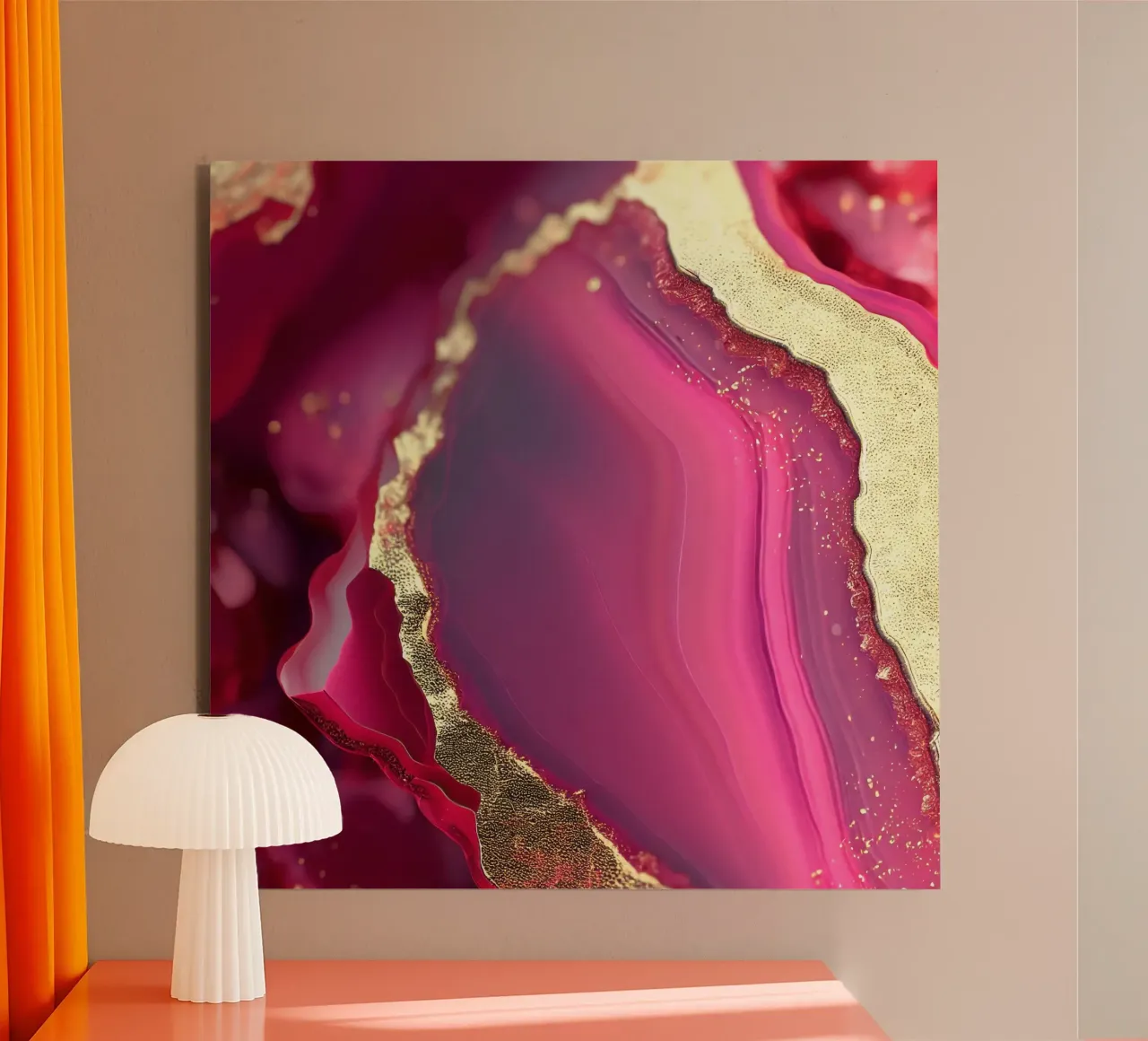 Roze Agaat Textuur aluminium-dibond van Gemstone Textures
