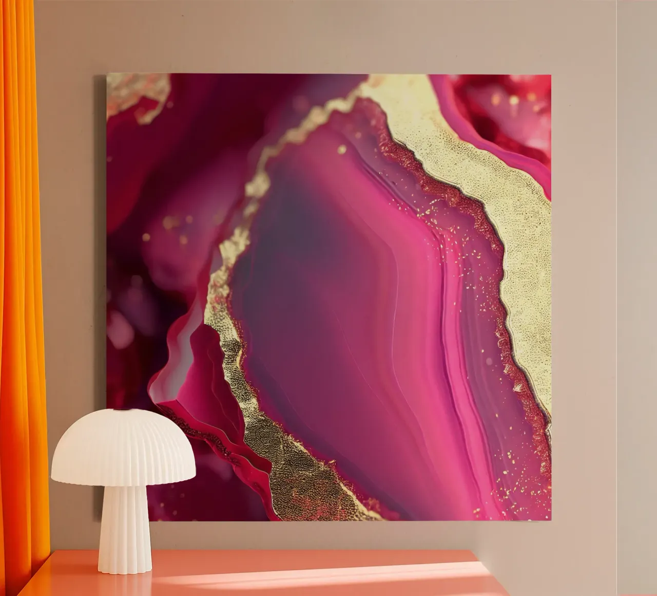 Hot Pink Agate Texture canvas by Gemstone Textures