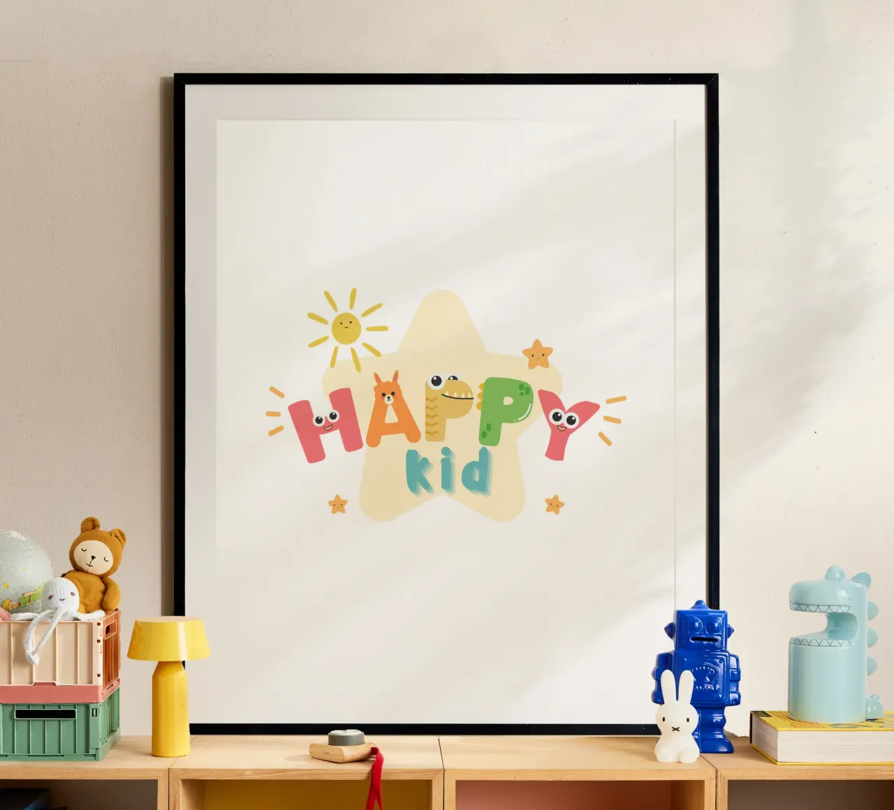 bambino infelice poster con telaio in plastica da khoailang