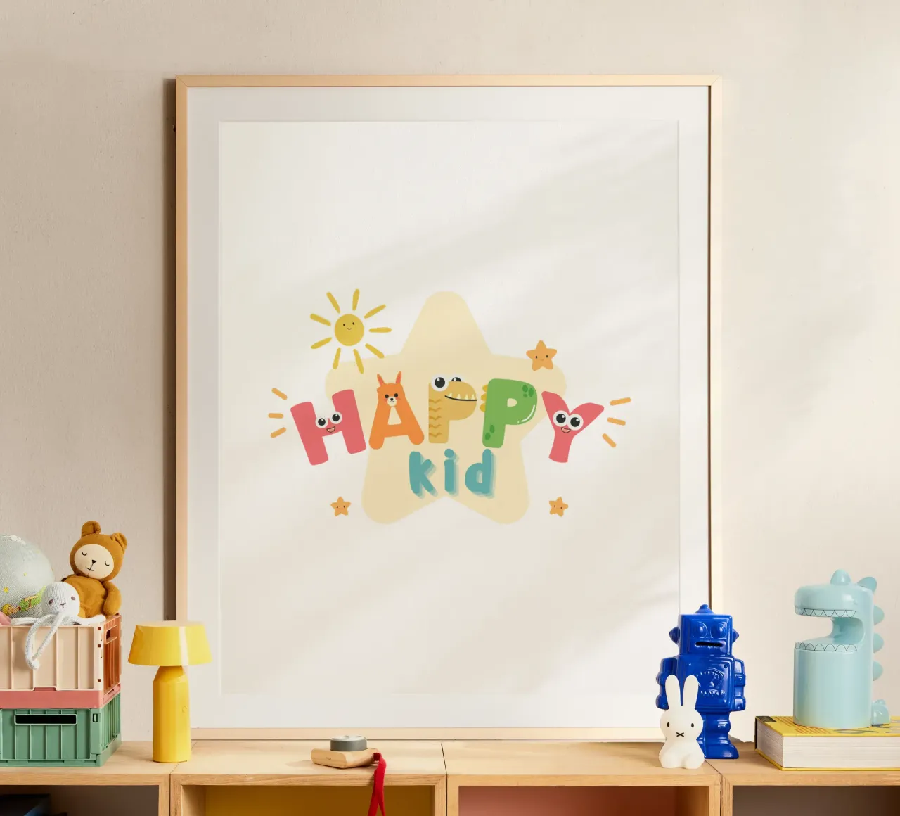 bambino infelice poster con telaio in plastica da khoailang