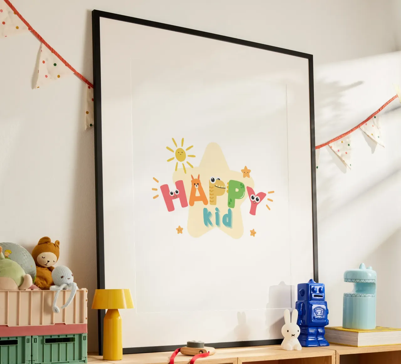 bambino infelice poster con telaio in plastica da khoailang