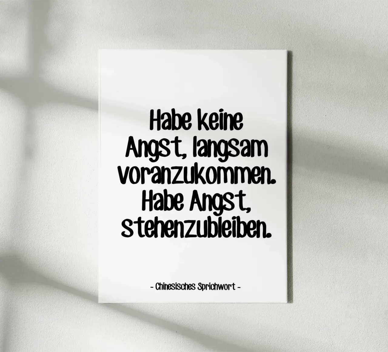 Zitat Proverbe Chinois Leinwand mit Schattenfugenrahmen von Wall of Words