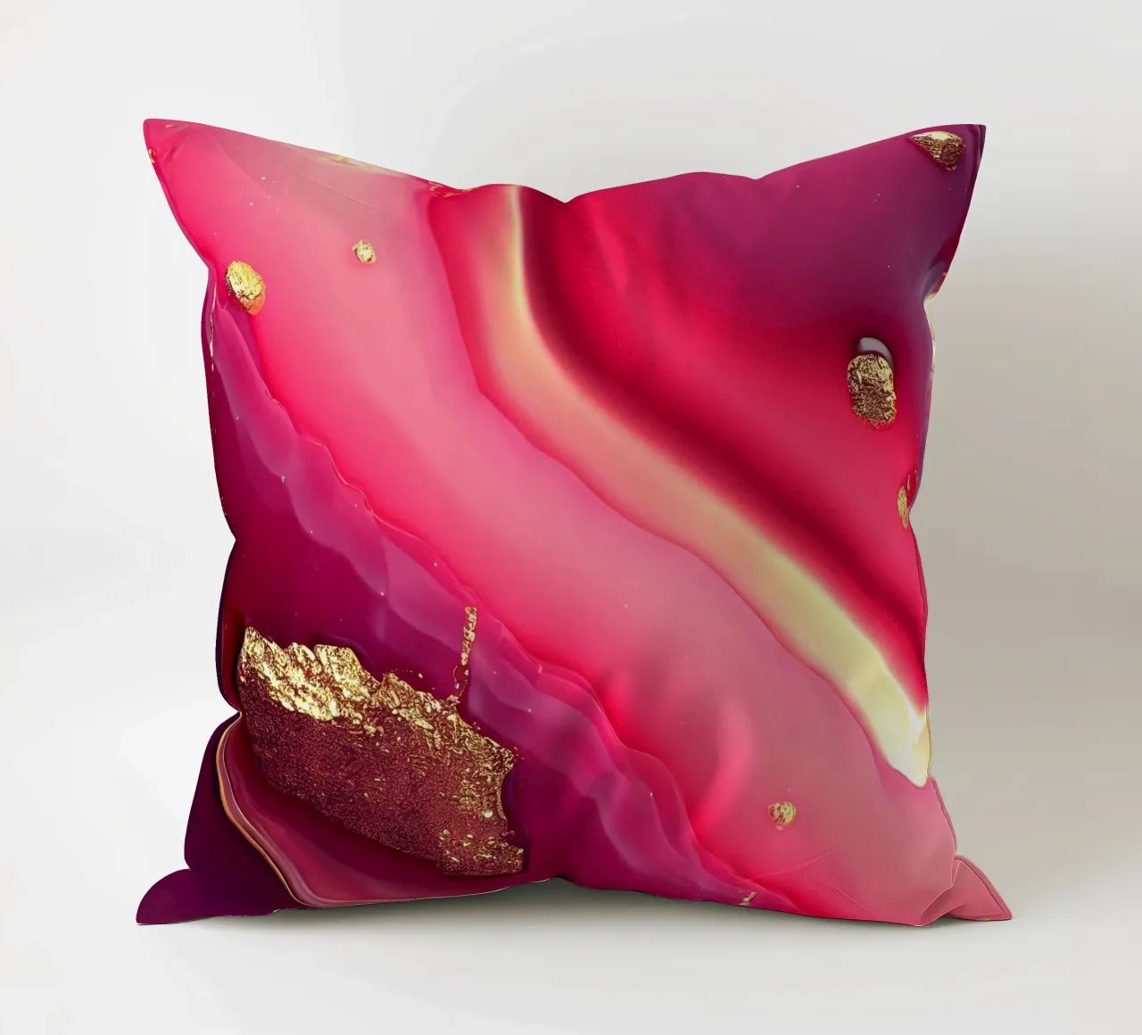 Hot Pink Agate Texture decorative cushion by Gemstone Textures