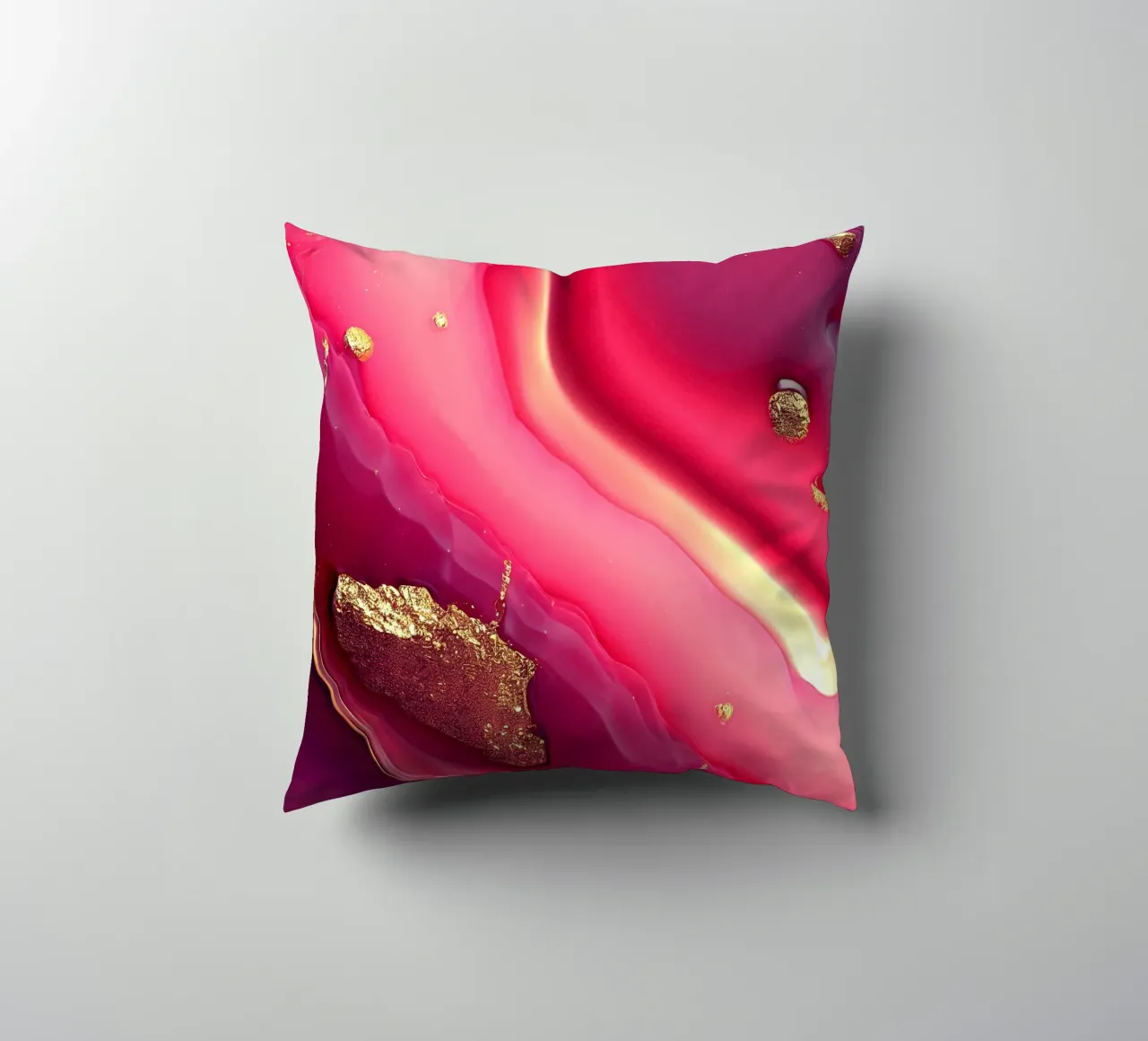 Hot Pink Agate Texture decorative cushion by Gemstone Textures
