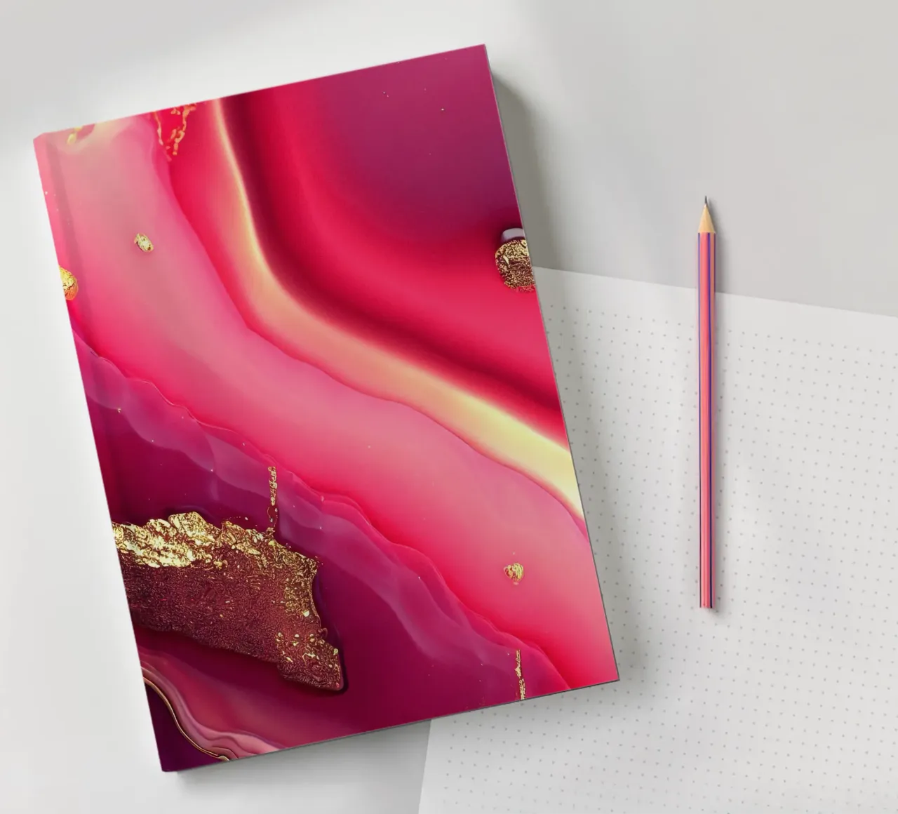 Hot Pink Agate Texture notebook by Gemstone Textures