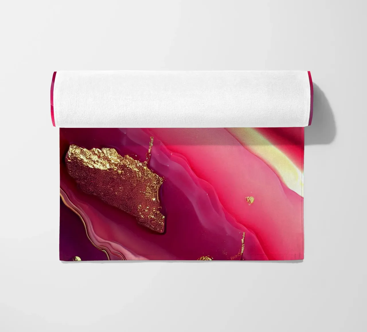 Roze Agaat Textuur strandhanddoek van Gemstone Textures