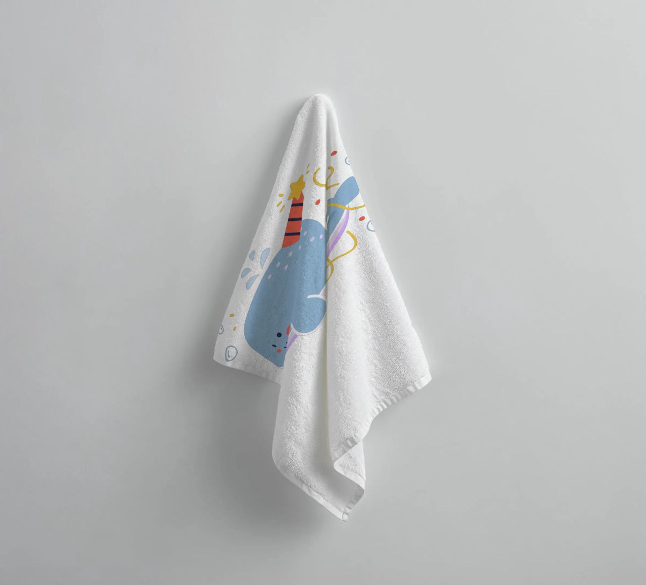 baleine heureuse serviette de bain de khoailang