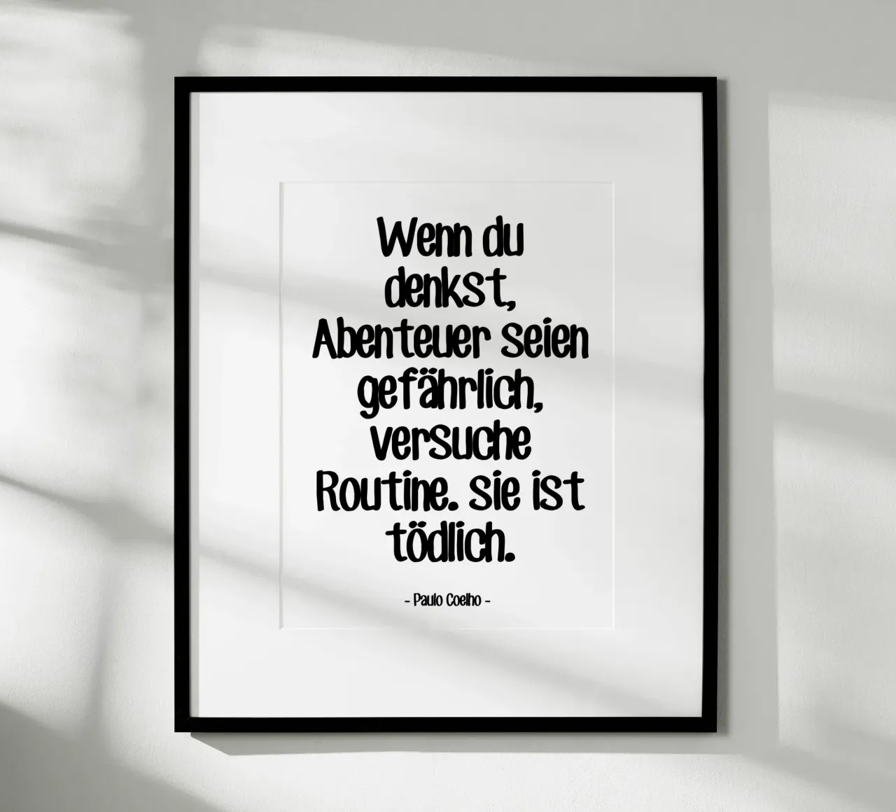 Citation Aventure di Paulo Coelho carta hahnemühle da Wall of Words