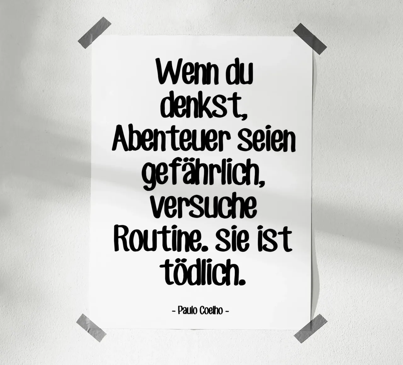 Citation Aventure di Paulo Coelho carta hahnemühle da Wall of Words